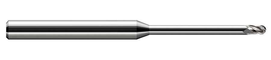 Picture of Harvey Tool 35660 Dia 0.06 LOC 0.0900 OAL2.50 End Mill Standard Flute Standard Helix Carbide Uncoated Single End Ball NoseBall